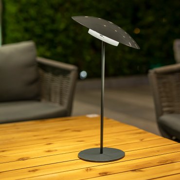 New Garden Sardinia 40 - lampe de table rechargeable - Ø 22 x 40 cm - 6W LED dimmable inclus - IP44 - anthracite