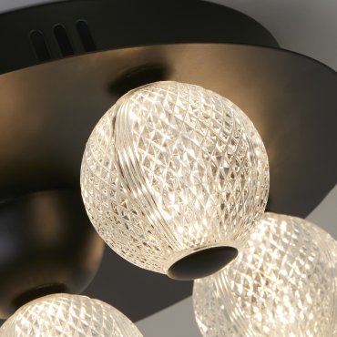 Searchlight Asteroid - plafonnier - Ø 33 x 16 cm - 21W LED dimmable inclus - noir