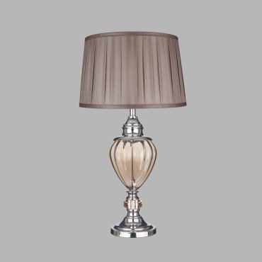 Searchlight Greyson - lampe à poser - Ø 38 x 68 cm - chrome et brun