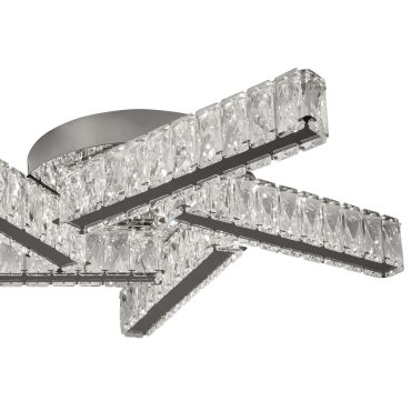 Searchlight Clover - plafonnier - Ø 51 x 9 cm - 15W LED inclus - chrome