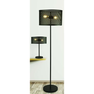 Searchlight Fishnet - lampadaire - 145 cm - noir mat