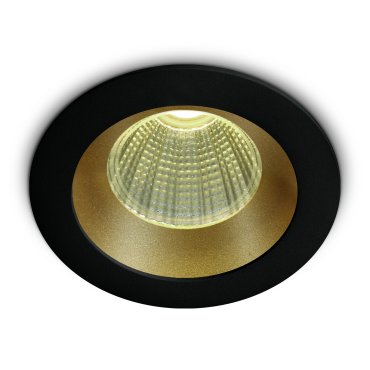 ONE Light 3W Dark Light Range - spot à encastrer - Ø 50 mm, Ø 44 mm encastré - 3W LED inclus - noir et laiton