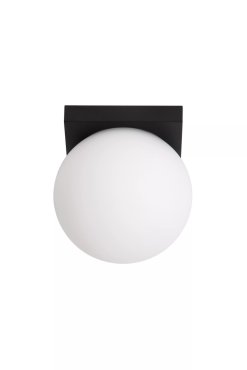 Lucide Tassa - plafonnier - 13,5 x 13,5 x 13,4 cm - 12W dim to warm LED inclus - noir et opale