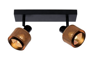Lucide Rafa - spot apparent - 30 x 14 x 15 cm - noir et bronze