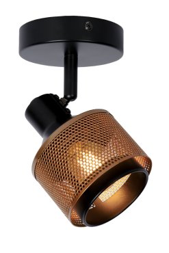 Lucide Rafa - spot apparent - 10 x 14 x 16 cm - noir et bronze