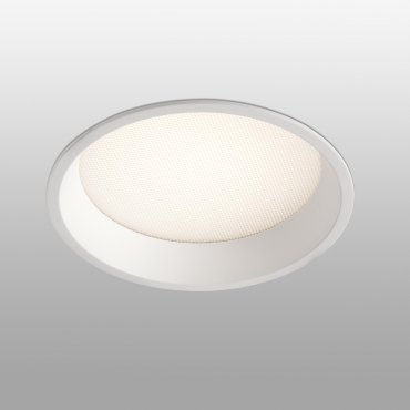 Faro Croc - spot à encastrer - Ø 135 mm, Ø 126 mm à encastrer - 13W LED dimmable inclus - IP44 - blanc mat