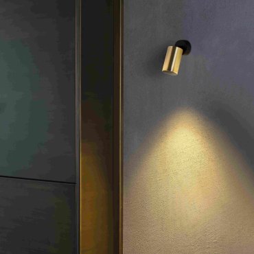 Faro Stan - spot en saillie 1L - Ø 6 x 15 cm - or satiné