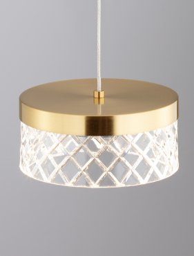 Nova Luce Bion - lampe suspendue - Ø 15 x 120 cm - 6W LED inclus - laiton doré