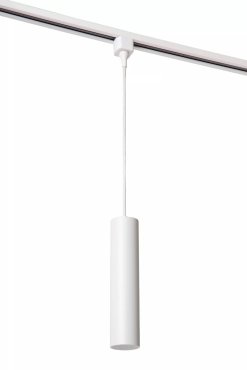 Lucide Track Floris Lampe suspendue - Système de rail monophasé - Ø 5,6 x 155 cm - blanc