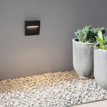 Nova Luce Nectar - applique murale extérieure - 11 x 3 x 11 cm - 3W LED inclus - IP65 - anthracite foncé