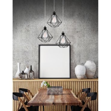 Nova Luce Pietra - lampe suspendue - Ø 30 x 135 cm - noir
