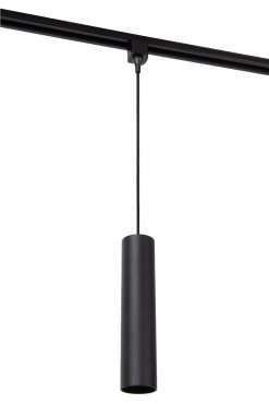 Lucide Track Floris Lampe suspendue - Système de rail monophasé - Ø 5,6 x 155 cm - Noir