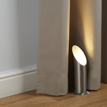 Searchlight Uplighter - lampadaire/table - 22,3 cm - argent satiné