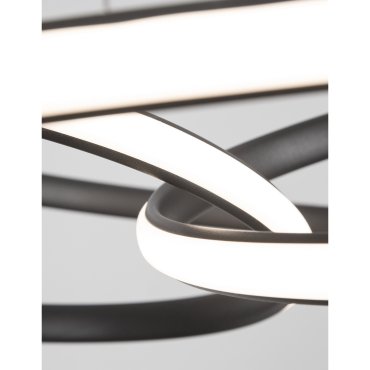 Nova Luce Menton - lampe suspendue - Ø 52 x 120 cm - 43W LED dimmable inclus - noir sable