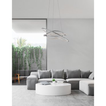 Nova Luce Livorno - lampe suspendue - Ø 60 x 120 cm - 55W LED inclus - chrome
