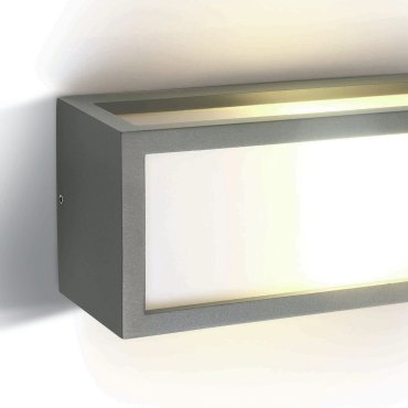 ONE Light Outdoor E27 Square - applique murale extérieure - 25 x 10 x 11 cm - IP54 - gris