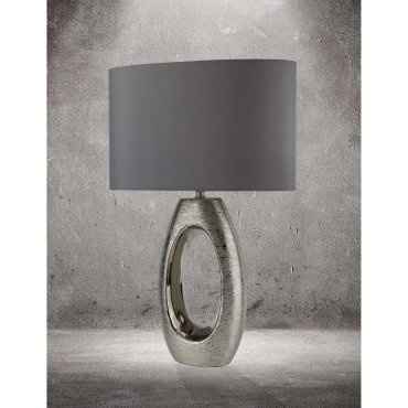 Searchlight Artisan - lampe à poser - 61 cm - chrome et gris