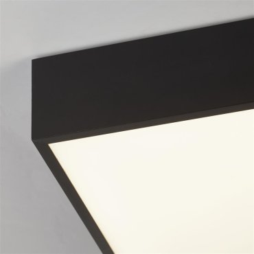 Searchlight Zeus - plafonnier - 30 x 30 x 6 cm - 16W LED inclus - IP44 - noir et opale