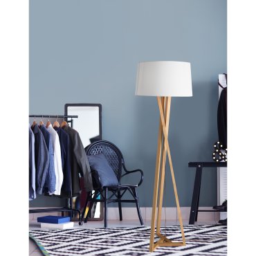 Nova Luce Salino - lampadaire - Ø 50 x 164 cm - brun clair et blanc