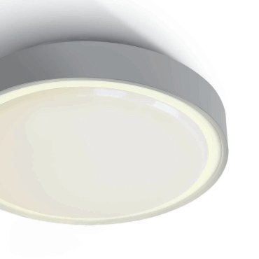ONE Light LED Plafo Outdoor Round - plafonnier extérieur - Ø 26 x 7,5 cm - 16W LED inclus - IP65 - gris
