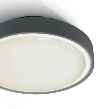 ONE Light LED Plafo Outdoor Round - plafonnier extérieur - Ø 26 x 7,5 cm - 16W LED inclus - IP65 - anthracite