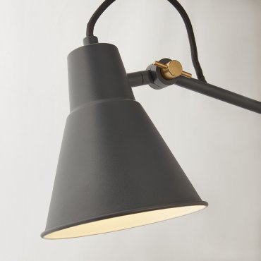 Searchlight Swing - applique murale avec interrupteur à tirette - 14 x 77 cm - gris