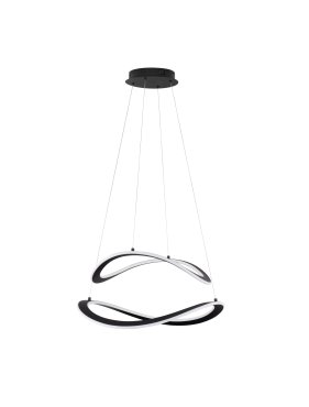 Nova Luce Celestia - lampe suspendue -  Ø 60 x 120 cm - 87W dimmable LED inclus - noir