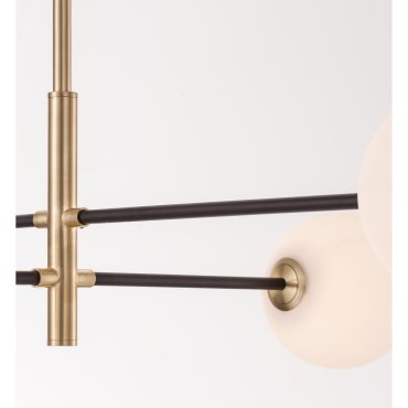 Nova Luce Vitra - lampe suspendue - 103 x 85 x 130 cm - or satiné et noir