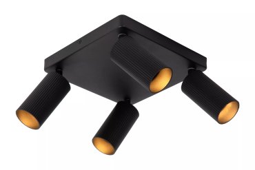 Lucide Clubs - spot en saillie - 24 x 24 x 14,9 cm - noir