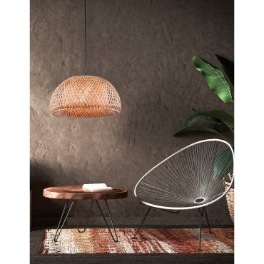 Nova Luce Scarlet - lampe suspendue - Ø 39 x 120 cm - brun et noir