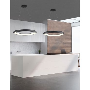 Nova Luce Albi - lampe suspendue - Ø 81 x 120 cm - 80W LED dimmable inclus - noir