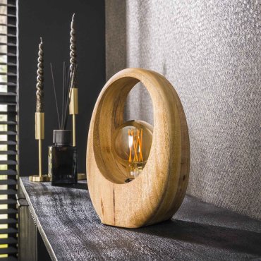 Vico Arch Wood - lampe à poser - 20 x 13 x 30 cm - brun