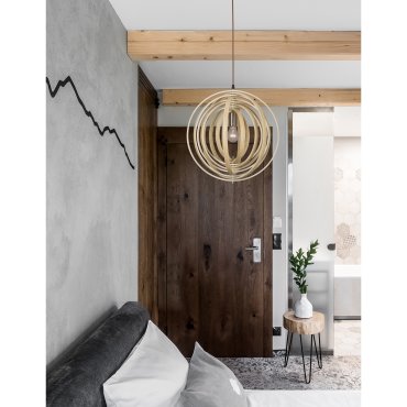 Nova Luce Asco - lampe suspendue - Ø 43 x 130 cm - brun clair