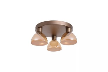 Searchlight Cannes - Plafonnier - Ø 47 x 17,1 cm - LED dimmable 21W incluse - brun café et ambre