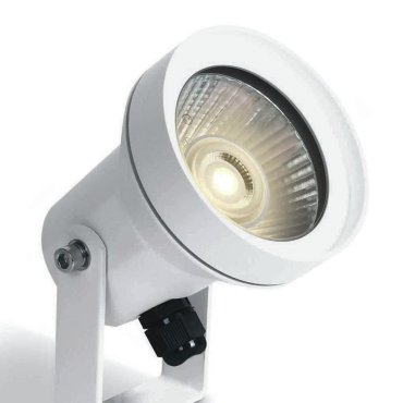 ONE Light GU10 Garden Round - spot au sol sur pointe - Ø 7,5 x 12,5 cm - IP65 - blanc