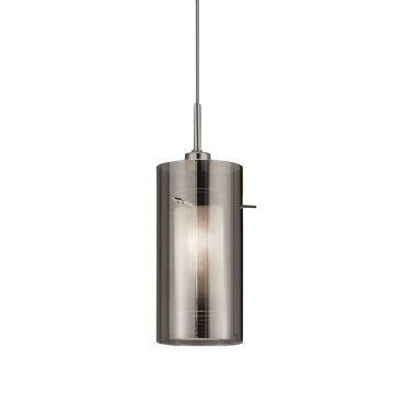 Searchlight Duo 2 - lampe suspendue - Ø 13 x 100 cm - verre fumé et dépoli