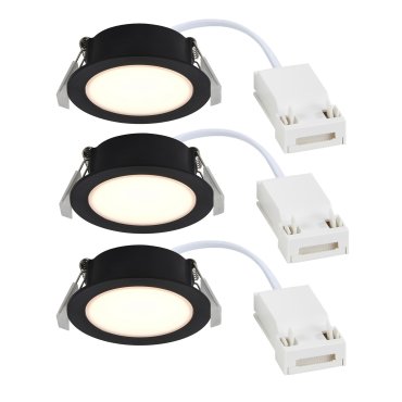 Nordlux Olea 3-Kit - spot encastré - Ø 85 mm, Ø 68 mm taille d'encastrement - 4,4W LED inclus - IP65 - noir
