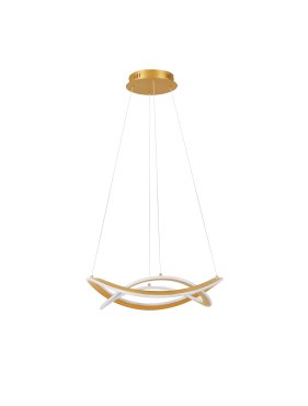 Nova Luce Celestia - lampe suspendue -  Ø 60 x 120 cm - 87W dimmable LED inclus - laiton doré