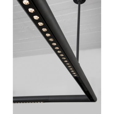 Nova Luce Q-Connector - connecteur d'angle pour profilé magnétique de surface ou suspendu - 29 x 4,4 x 3,9 cm - noir sable