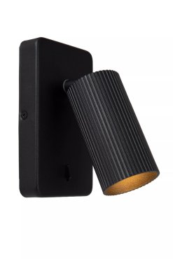 Lucide Clubs - spot mural - 9 x 14,9 x 16 cm - noir