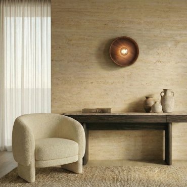 VK Lighting Halo - applique murale - Ø 30 x 14 x 8 cm - noyer