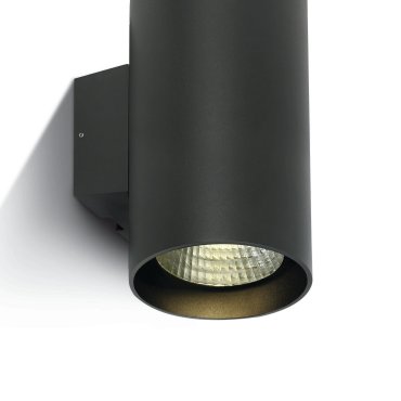 ONE Light Outdoor Wall Cylinders High Power - applique murale extérieure - 14 x 18 x 30 cm - 2 x 20W LED dimmable inclus - IP65 - anthracite - couleur de lumière blanc chaud