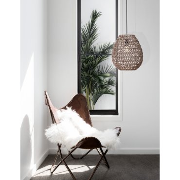 Nova Luce Griffin - lampe suspendue - Ø 30,5 x 250 cm - brun et noir