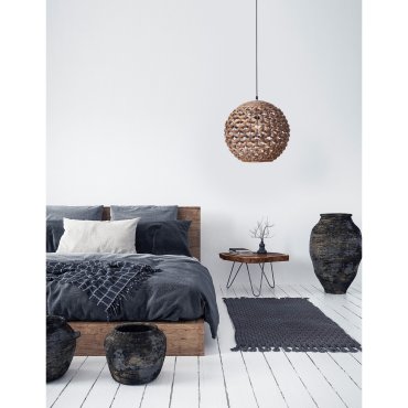 Nova Luce Griffin - lampe suspendue - Ø 40 x 250 cm - brun et noir
