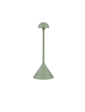 Nova Luce Dalt - lampe de table rechargeable pour extérieur - Ø 9,5 x 25 cm - 1W dimmable LED inclus - IP54 - vert olive