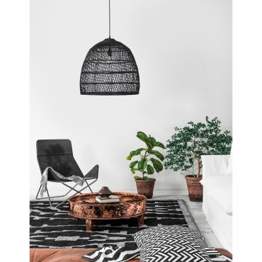 Nova Luce Destin - lampe suspendue - Ø 53 x 250 cm - noir