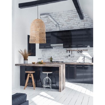 Nova Luce Aurora - lampe suspendue - Ø 40,5 x 250 cm - brun et noir