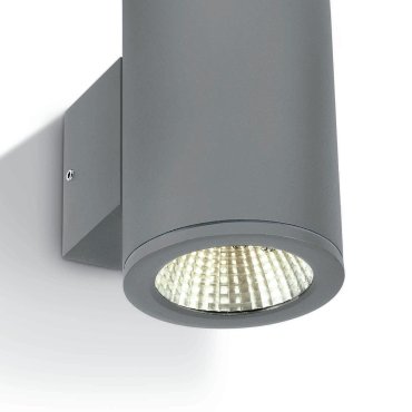 ONE Light Outdoor Wall Cylinders Up &amp; Down Beam - applique murale extérieure - 8 x 10,6 x 13,8 cm - 2 x 6W LED inclus - IP54 - gris