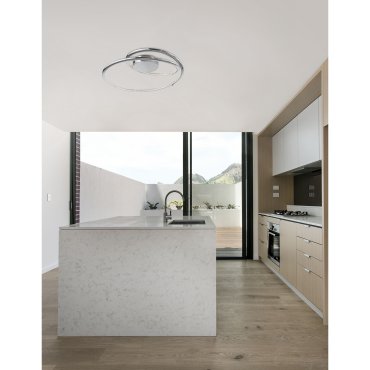 Nova Luce Plasencia - plafonnier - Ø 49,5 x 11,5 cm - 27W LED inclus - chrome