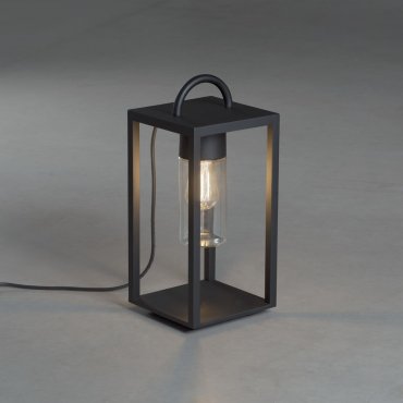 Konstsmide Bologna - lampe de table avec prise - 20 x 45,5 x 20 cm - IP44 - noir